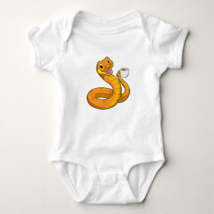 Snake with Cup of Coffee Baby Bodysuit