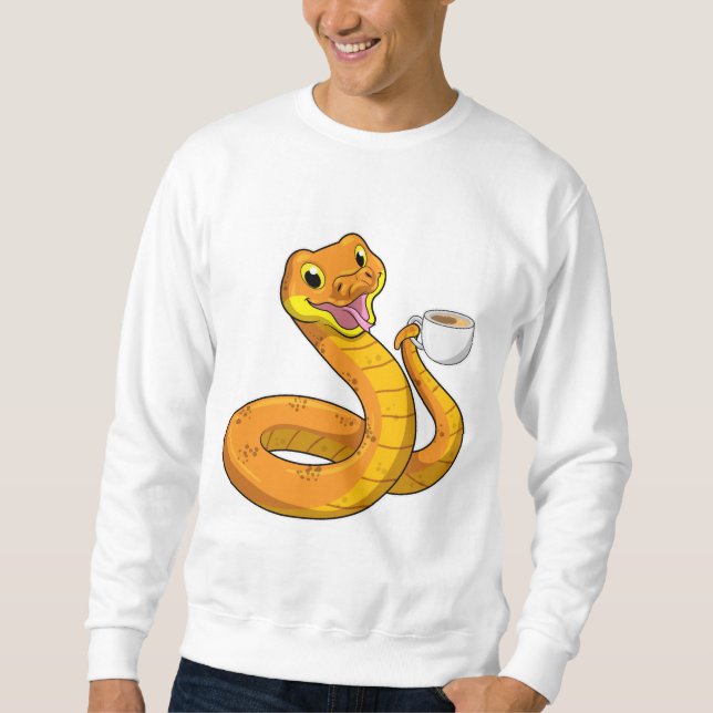 Snake with Cup of Coffee Sweatshirt (Front)