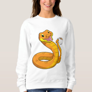 Snake with Cup of Coffee Sweatshirt