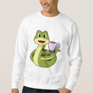 Snake with Cup of Coffee Sweatshirt