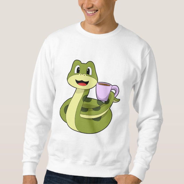 Snake with Cup of Coffee Sweatshirt (Front)