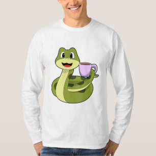 Snake with Cup of Coffee T-Shirt
