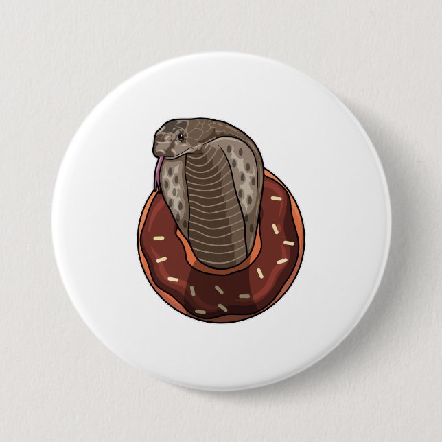 Snake with Doughnut 7.5 Cm Round Badge (Front)
