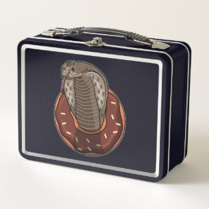 Snake with Doughnut Metal Lunch Box