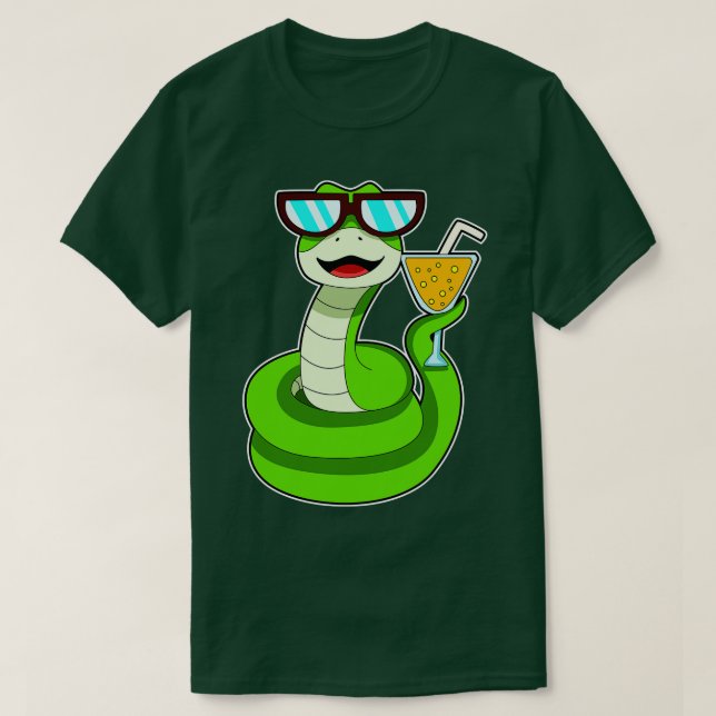 Snake with Drink T-Shirt (Design Front)