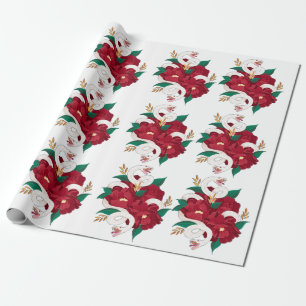 Snake with flowers wrapping paper
