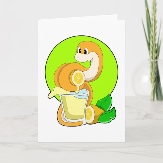 Snake with Glass of Lemon juice Card (Front)