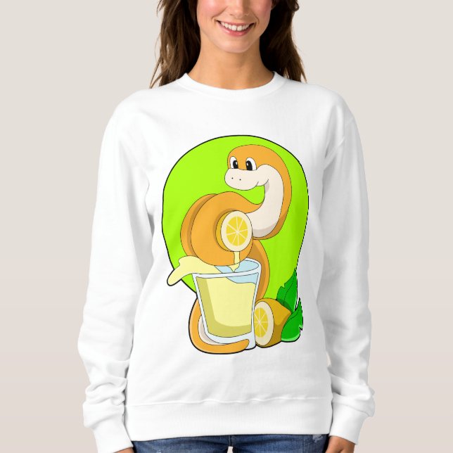 Snake with Glass of Lemon juice Sweatshirt (Front)