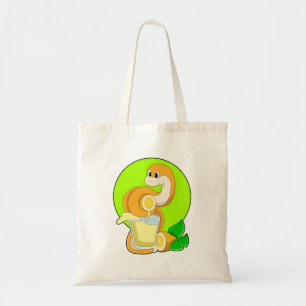 Snake with Glass of Lemon juice Tote Bag