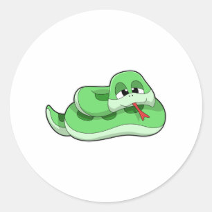 Snake with green Stains Classic Round Sticker