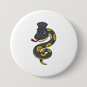 Snake with Hat 7.5 Cm Round Badge