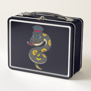 Snake with Hat Metal Lunch Box