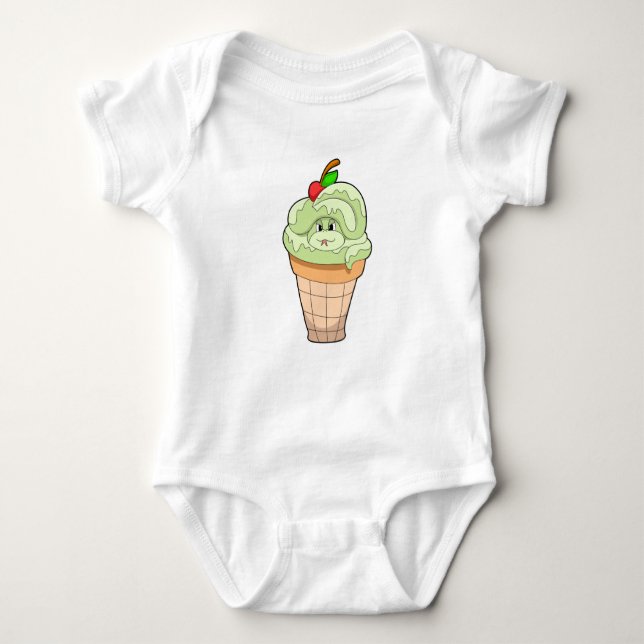 Snake with Ice cream cone & Cherry Baby Bodysuit (Front)