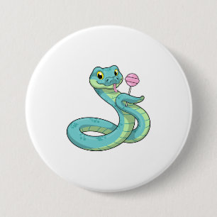 Snake with Lollipop 7.5 Cm Round Badge