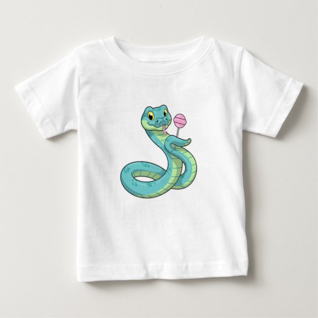 Snake with Lollipop Baby T-Shirt (Front)