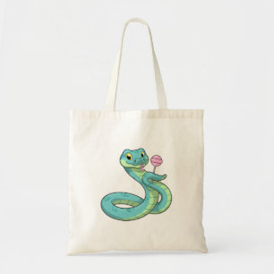 Snake with Lollipop Tote Bag