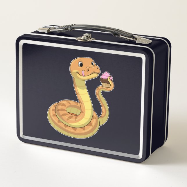 Snake with Muffin Metal Lunch Box (Front)
