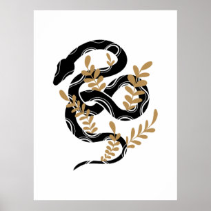 Snake with plants poster