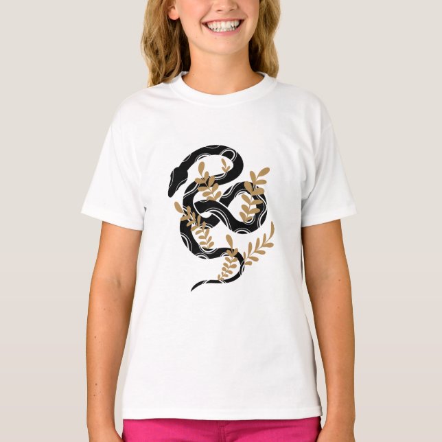 Snake with plants T-Shirt (Front)