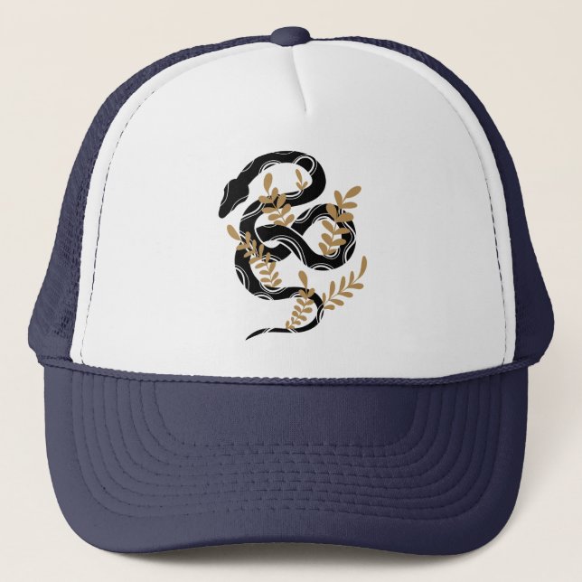 Snake with plants trucker hat (Front)