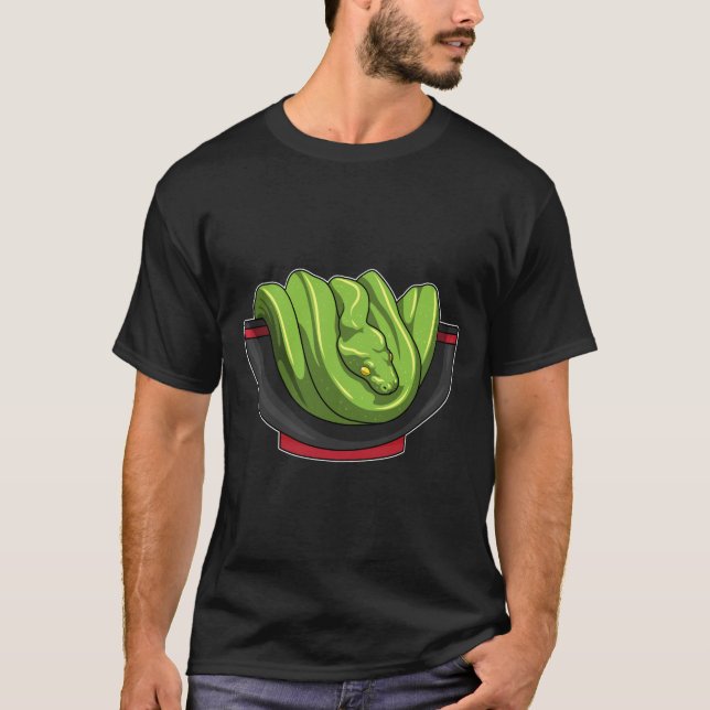 Snake with Ramen Bowl T-Shirt (Front)