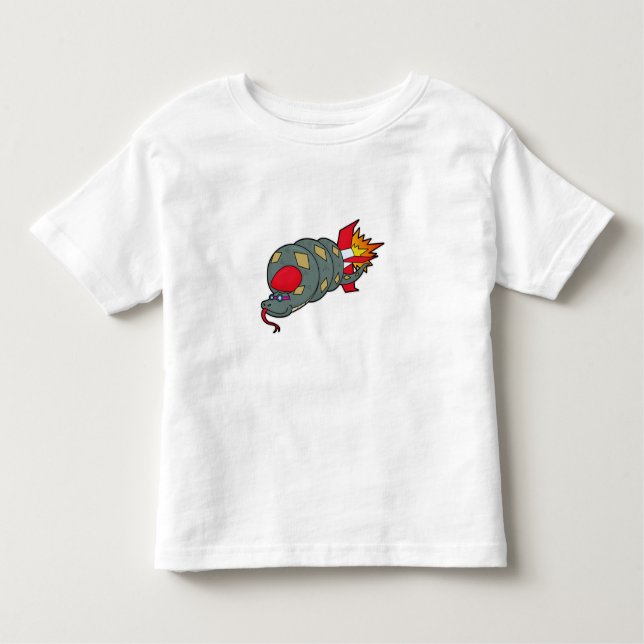 Snake with Rocket Toddler T-Shirt (Front)