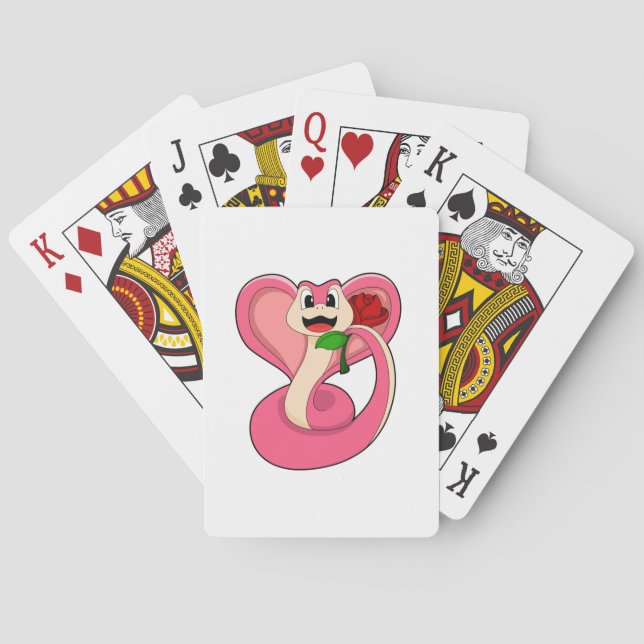 Snake with Rose Playing Cards (Back)