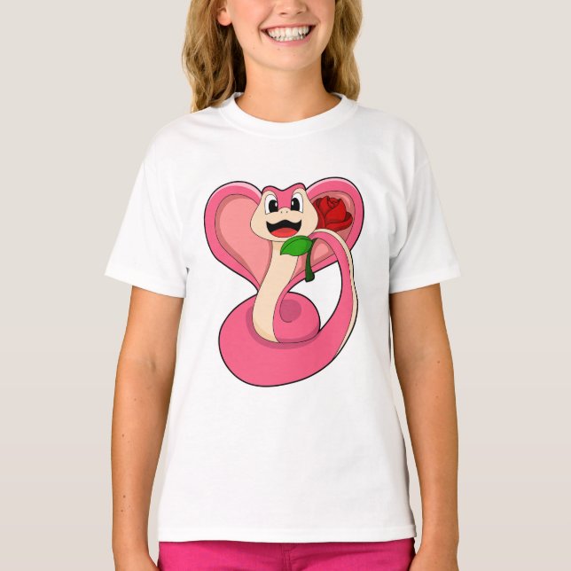 Snake with Rose T-Shirt (Front)