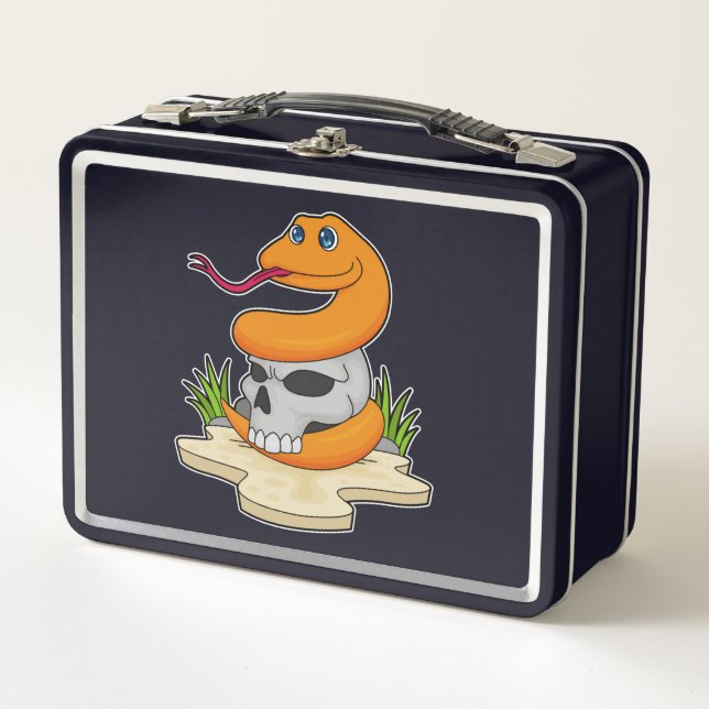 Snake with Skull Metal Lunch Box (Front)