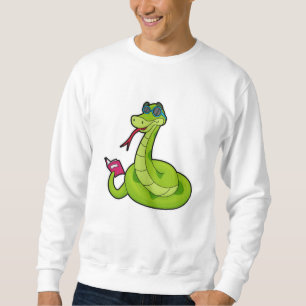 Snake with Sunglasses & Book Sweatshirt