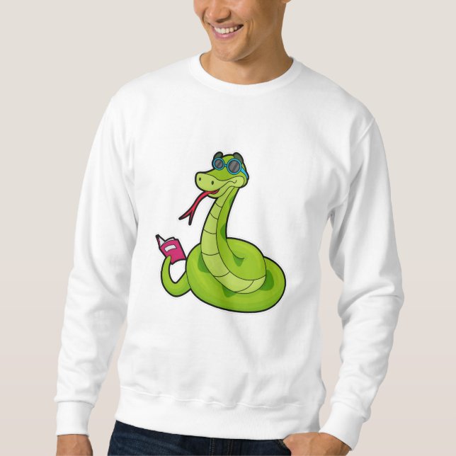 Snake with Sunglasses & Book Sweatshirt (Front)