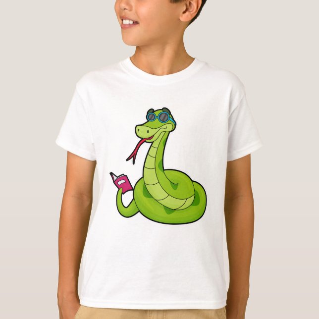 Snake with Sunglasses & Book T-Shirt (Front)