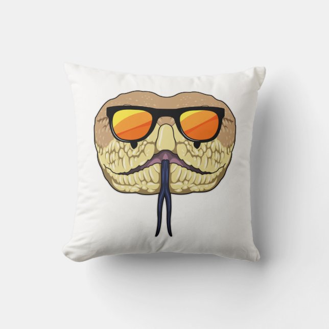 Snake with Sunglasses Cushion (Front)