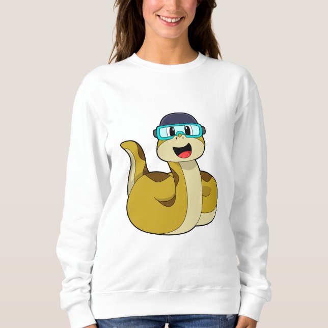 Snake with Swimming goggles Sweatshirt (Front)