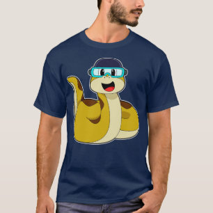 Snake with Swimming goggles T-Shirt