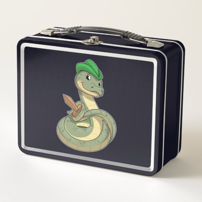 Snake with Sword Metal Lunch Box (Front)