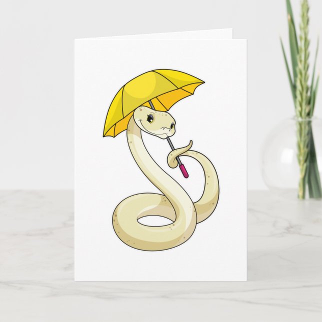 Snake with Umbrella Card (Front)