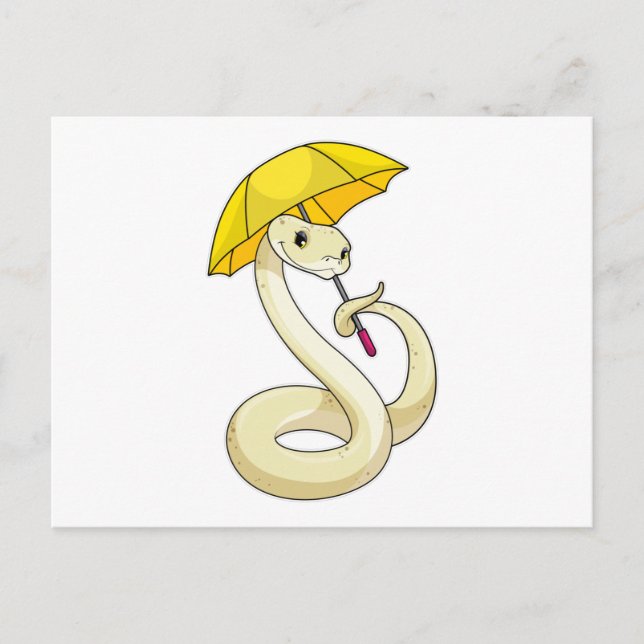 Snake with Umbrella Postcard (Front)
