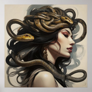 Snake woman art poster