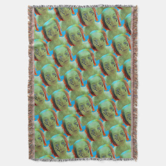 Snake Woman Self Portrait Throw Blanket