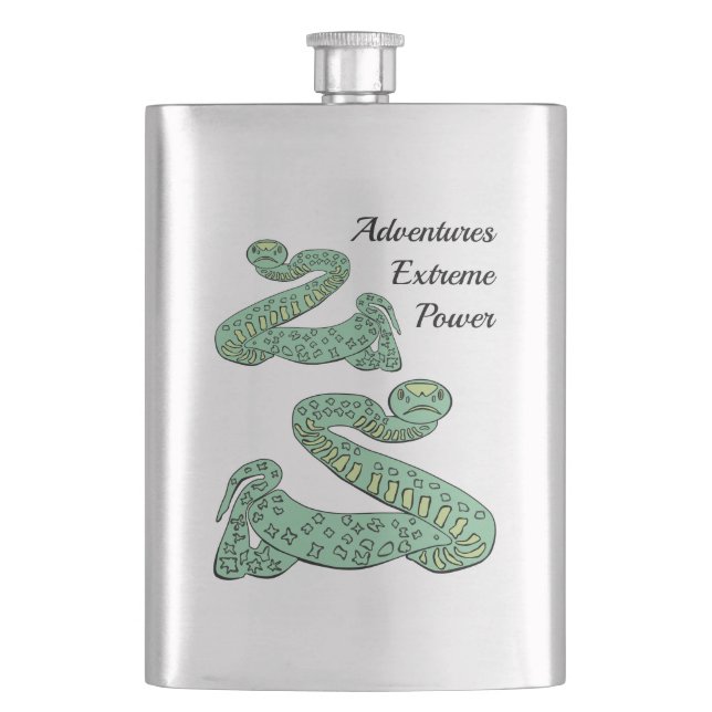 Snake World: Extreme, Power, Adventures. Hip Flask (Front)