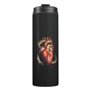 Snake Wrapped Around an Anatomical Heart Thermal Tumbler