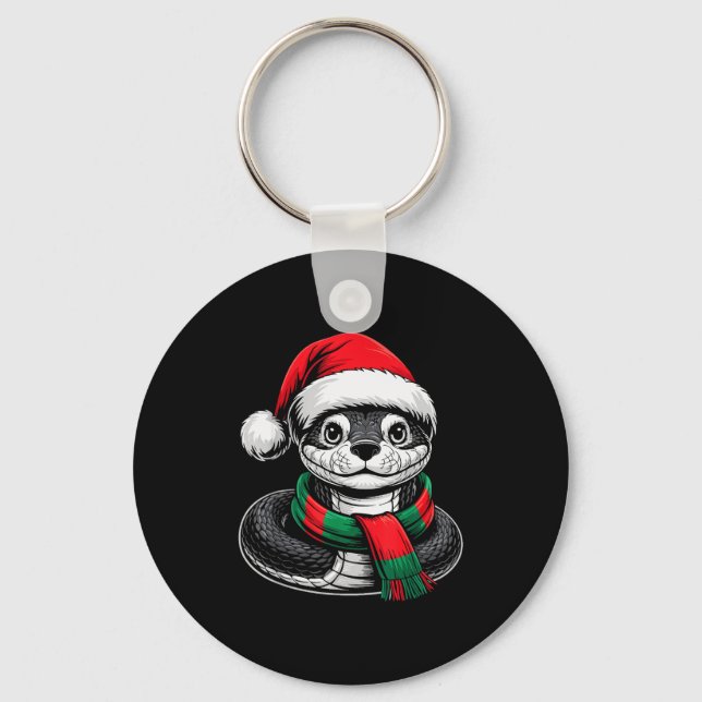 Snake Xmas Santa Hat F Christmas Costume  Key Ring (Front)