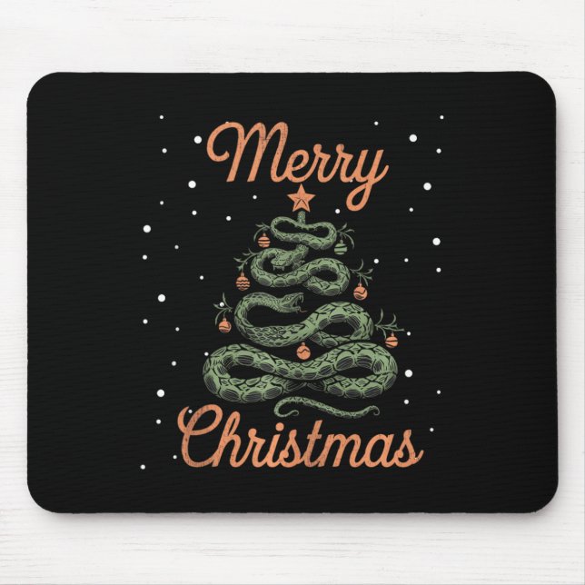 Snake Xmas Tree Snakes Christmas Tree Merry Christ Mouse Pad (Front)