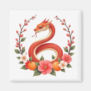 Snake year chinese cute laughing, Smiling snake Magnet