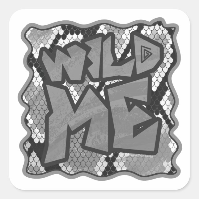 Snake Yellow and Gold Print Square Sticker (Front)