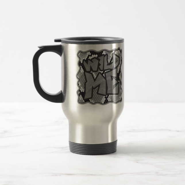 Snake Yellow and Gold Print Travel Mug (Left)