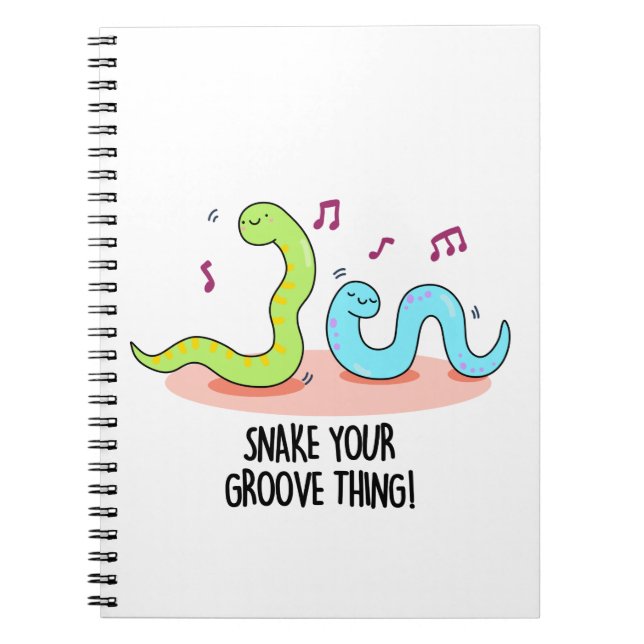 Snake Your Groove Thing Funny Disco Pun  Notebook (Front)