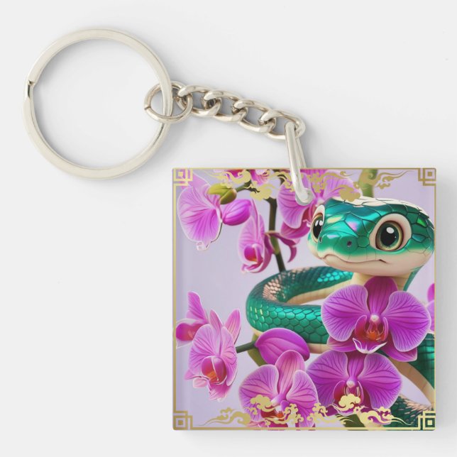 Snake Zodiac Sign  Key Ring (Front)