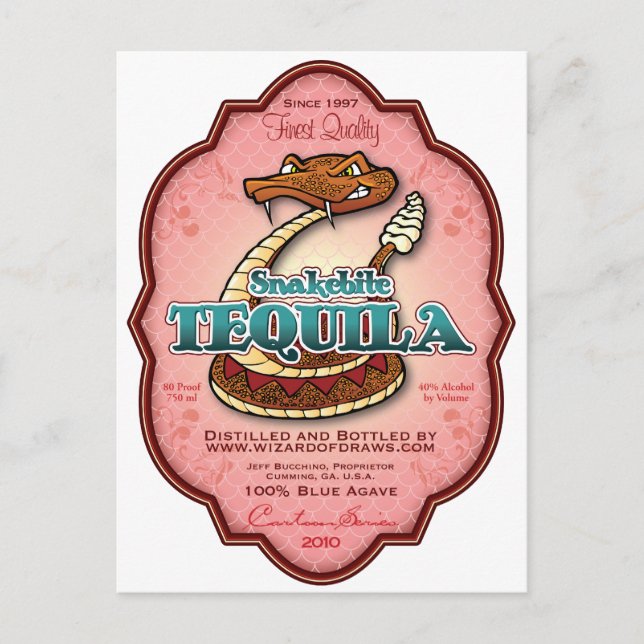 Snakebite Tequila Postcard (Front)
